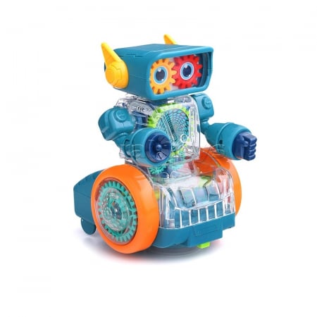 Jucarii interactive - Robot transparent rotativ cu lumini si sunete