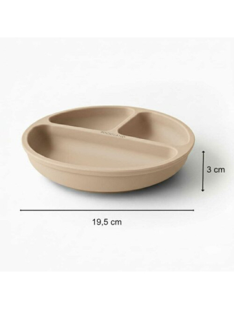 Farfurie compartimentata, Bocioland, Rotunda, Cu 3 compartimente, Fara BPA, 6-36 luni, Beige [8]