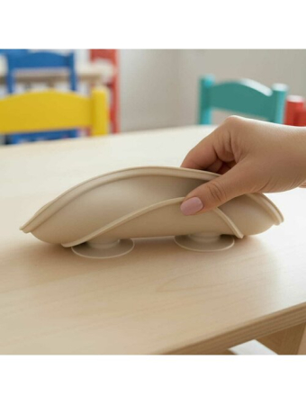 Farfurie compartimentata, Bocioland, Rotunda, Cu 3 compartimente, Fara BPA, 6-36 luni, Beige [9]