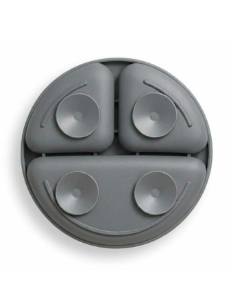 Farfurie compartimentata, Bocioland, Rotunda, Cu 3 compartimente, Fara BPA, 6-36 luni, Dark grey [3]