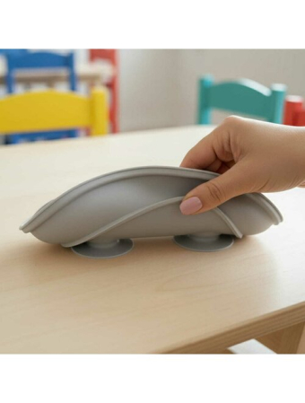 Farfurie compartimentata, Bocioland, Rotunda, Cu 3 compartimente, Fara BPA, 6-36 luni, Gray [10]