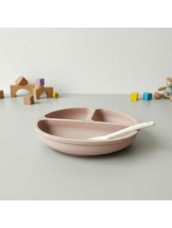 Farfurie compartimentata, Bocioland, Rotunda, Cu 3 compartimente, Fara BPA, 6-36 luni, Pink [5]