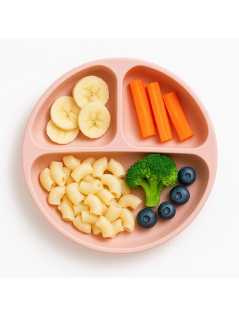 Farfurie compartimentata, Bocioland, Rotunda, Cu 3 compartimente, Fara BPA, 6-36 luni, Pink [1]