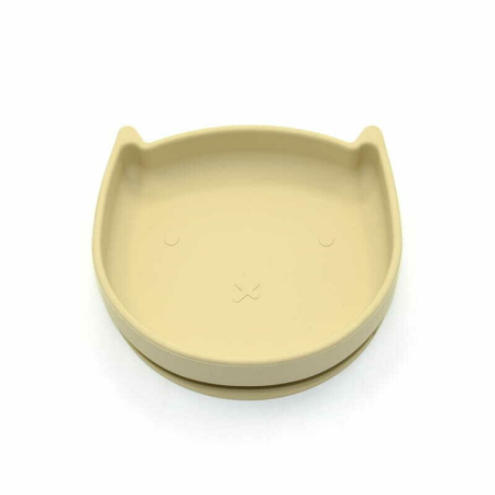 Farfurie in forma de pisicuta, Bocioland, Cu ventuze, Silicon, Fara BPA, 6-36 luni, Light Beige [1]