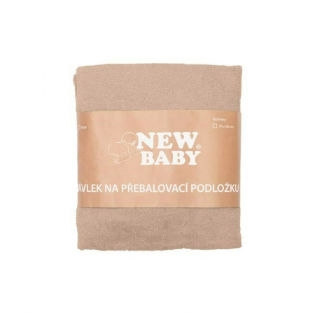 Husa, New Baby, Pentru saltea de infasat, 50x70 cm, Cu banda elastica, Bumbac terry, Beige [1]