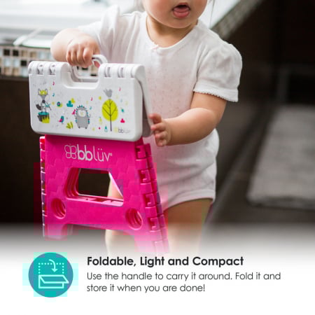 Inaltator de baie pliabil, Step, Practic si usor de transportat, Rezistent pana la 113 Kg, Bbluv, Pink [3]