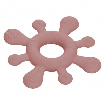 Jucarii dentitie - Inel de dentitie, FreeON, Pentru masajul gingiilor, Cu diverse texturi, Din silicon, Fara BPA, 3 luni+, Pink