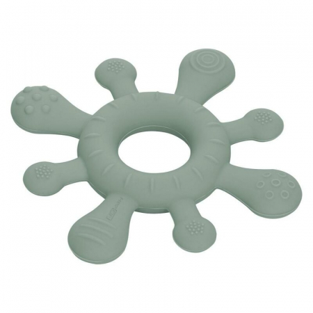 Jucarii dentitie - Inel de dentitie, FreeON, Pentru masajul gingiilor, Cu diverse texturi, Din silicon, Fara BPA, 3 luni+, Verde
