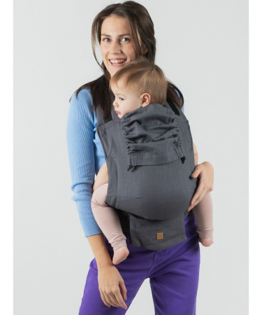 Marsupi ,Wrap-uri , Slinguri - ISARA Quick Full Buckle Graphite Linen