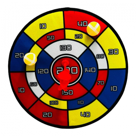 Jocuri pentru copii - Joc Darts cu Tinta Velcro cu Scai, 2 Sageti si 2 Mingi pentru Copii