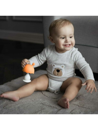 Jucarie de dentitie, Bocioland, Ciupercuta, BPA Free, 0 luni+,Orange [4]