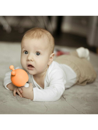 Jucarie de dentitie, Bocioland, Ciupercuta, BPA Free, 0 luni+,Orange [3]