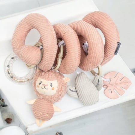 Jucarie interactiva, New Baby, Spirala, Lama, Pentru atasare la patut sau carucior, Dezvolta abilitatile motorii, Include si jucarie pentru dentitie, Fara BPA, 0 luni+, Multicolor [1]