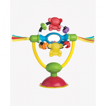 Jucarii Zornaitoare si Muzicale - Jucarie pentru scaunul de masa, Cu ventuza, Cu activitati, Rotativa, High chair Spinning Toy, 19.5 cm, Playgro