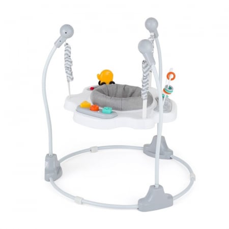 Leagane si balansoare - Jumper interactiv, Feedo, Pliabil, Cu scaun rotativ 360 grade, Cu panou de activitati, Pana la 25 kg,, 83x83x86 cm,6 luni+, Multicolor