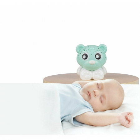 Lampa de veghe si proiector, Playgro, Cu 30 de minute de proiectii, Cu 2 culori, Portabila, Mint & White [1]