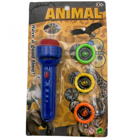 Jucarii interactive - Lanterna cu proiecție, discuri cu animale, multicolor