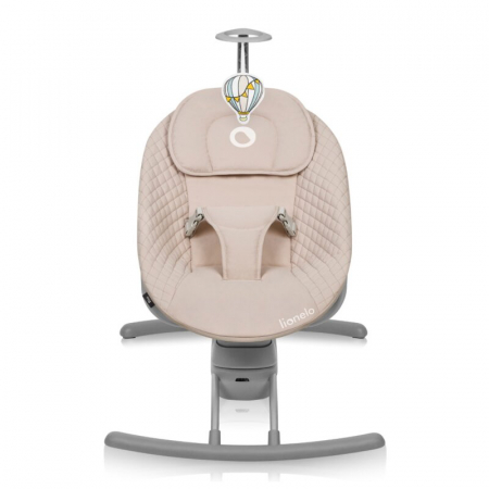 Leagan, Lionelo, Rio, Electric, Cu 3 viteze de leganare, Cu 8 melodii, Cu telecomanda, Cu husa detasabila, Cu perna detasabila, Centura in 3 puncte, Pana la 9 kg, Bej [1]