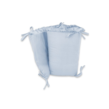 Lenjerie patut cu 3 piese, MimiNu, Pentru patut 120x60 cm, Cu volanase, Cu protectie laterala, Din bumbac certificat Oeko Tex Standard 100, Colectia Royal, Blue [3]