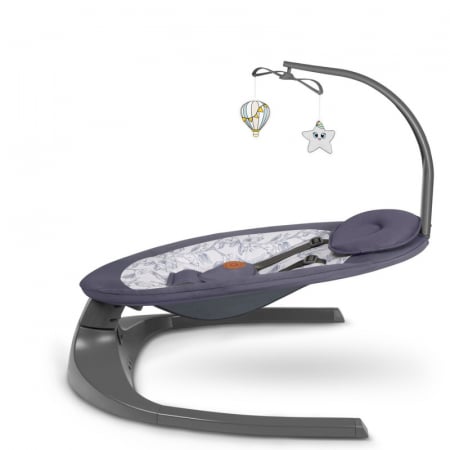 Lionelo - Balansoar si sezlong copii, Ralf, 2 in 1, Electric, Cu telecomanda si cablu USB, Cu miscare laterala de balansare si 5 niveluri diferite de viteza, Cu 12 melodii, Gri Grafit [8]