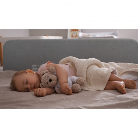 Lionelo - Bariera de protectie pentru pat Lora, Pliabila, Sistem de blocare StandSafe, Geanta de transport inclusa, 105 x 45 cm, Gri [16]