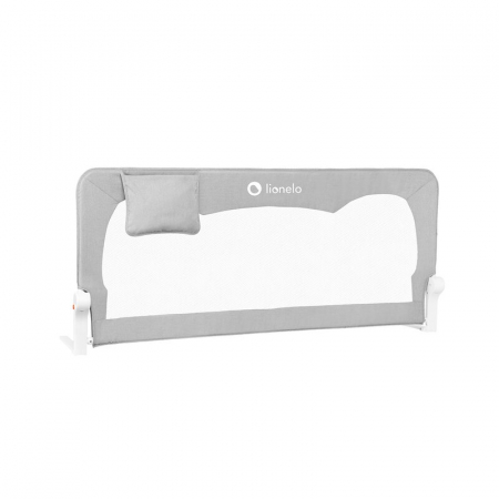 Bariere protectie pat - Lionelo - Bariera protectie pat Hanna , Cu buzunar accesorii, 150x66 cm, Conform cu standardul european de securitate BS7072, Gri