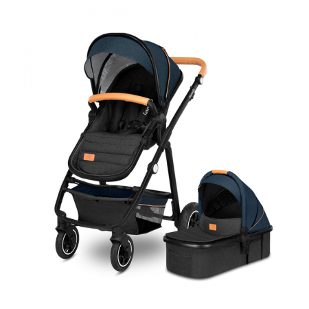 Carucioare 2 in 1 - Lionelo - Carucior Amber, 2 in 1, Cadru aluminiu, Cu landou intarit si salteluta moale, Reversibil, Maner ajustabil, Huse pentru picioare, ploaie, Plasa de tantari, Geanta parinti, Pana la 22 kg, EN18