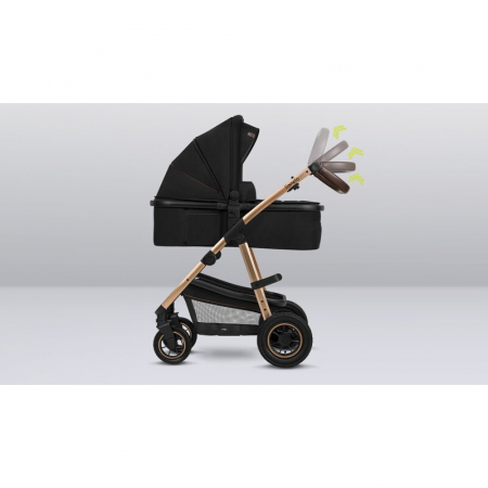 Lionelo - Carucior Amber 3 in 1, Cadru aluminiu, Cu landou intarit si salteluta moale, Scoica auto, Reversibil, Maner ajustabil, Huse pentru picioare, ploaie, Plasa de tantar, Geanta parinti, Pana la  [36]