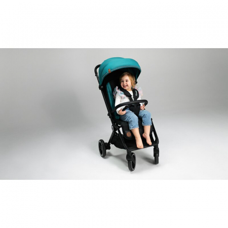 Lionelo - Carucior sport Cloe, De la nastere, Cu accesorii, Cadru din aluminiu, 0-22 kg, Usor, Pliabil cu o singura mana, Ideal pentru toate tipurile de suprafete, Bej [46]