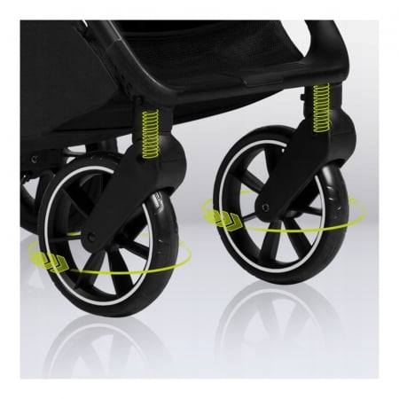 Lionelo - Carucior sport Cloe, De la nastere, Cu accesorii, Cadru din aluminiu, 0-22 kg, Usor, Pliabil cu o singura mana, Ideal pentru toate tipurile de suprafete, Verde smarald [26]