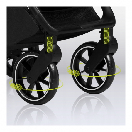 Lionelo - Carucior sport Cloe, De la nastere, Cu accesorii, Cadru din aluminiu, 0-22 kg, Usor, Pliabil cu o singura mana, Ideal pentru toate tipurile de suprafete, Gri [13]