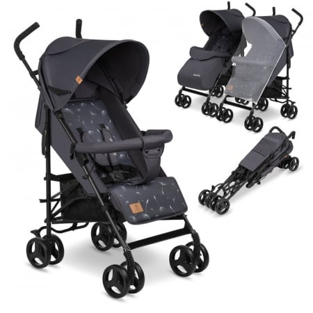 Lionelo - Carucior sport Elia, Cu husa de picioare, Cu plasa de tantari, Conform cu standardul european de securitate EN1888-1, Gri inchis [22]