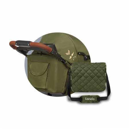 Lionelo - Carucior sport Emma Plus, Cu tavita, 2 Suporturi pentru pahar, Geanta accesorii, Conform cu standardul european de securitate EN1888-1, Forest Green [21]