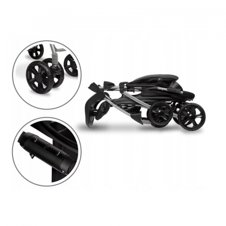 Lionelo - Carucior sport Emma Plus, Cu tavita, 2 Suporturi pentru pahar, Geanta accesorii, Conform cu standardul european de securitate EN1888-1, Stone [27]