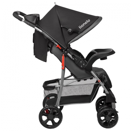 Lionelo - Carucior sport Emma Plus, Cu tavita, 2 Suporturi pentru pahar, Geanta accesorii, Conform cu standardul european de securitate EN1888-1, Stone [7]