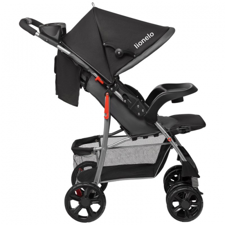 Lionelo - Carucior sport Emma Plus, Cu tavita, 2 Suporturi pentru pahar, Geanta accesorii, Conform cu standardul european de securitate EN1888-1, Stone [6]