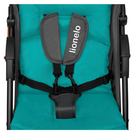 Lionelo - Carucior sport Emma Plus, Cu tavita, 2 Suporturi pentru pahar, Geanta accesorii, Conform cu standardul european de securitate EN1888-1, Vivid Turquoise [11]