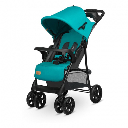 Lionelo - Carucior sport Emma Plus, Cu tavita, 2 Suporturi pentru pahar, Geanta accesorii, Conform cu standardul european de securitate EN1888-1, Vivid Turquoise [7]