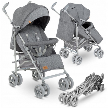 Lionelo - Carucior sport Irma, Cu husa de picioare, Cu plasa de tantari, Conform cu standardul european de securitate EN1888-1, Gri [1]
