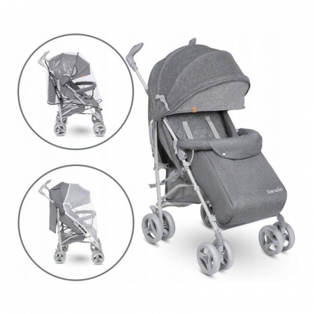 Lionelo - Carucior sport Irma, Cu husa de picioare, Cu plasa de tantari, Conform cu standardul european de securitate EN1888-1, Gri [3]