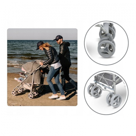 Lionelo - Carucior sport Irma, Cu husa de picioare, Cu plasa de tantari, Conform cu standardul european de securitate EN1888-1, Gri [34]