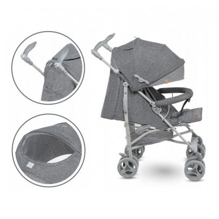 Lionelo - Carucior sport Irma, Cu husa de picioare, Cu plasa de tantari, Conform cu standardul european de securitate EN1888-1, Gri [16]