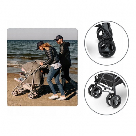Lionelo - Carucior sport Irma, Cu husa de picioare, Cu plasa de tantari, Conform cu standardul european de securitate EN1888-1, Negru [35]