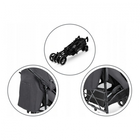 Lionelo - Carucior sport Irma, Cu husa de picioare, Cu plasa de tantari, Conform cu standardul european de securitate EN1888-1, Negru [15]