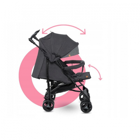 Lionelo - Carucior sport Irma, Cu husa de picioare, Cu plasa de tantari, Conform cu standardul european de securitate EN1888-1, Negru [2]