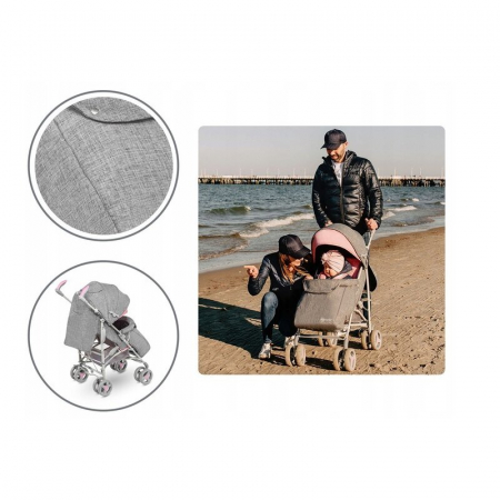 Lionelo - Carucior sport Irma, Cu husa de picioare, Cu plasa de tantari, Conform cu standardul european de securitate EN1888-1, Roz [28]