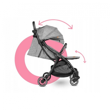 Lionelo - Carucior sport Julie One, De la nastere, Cu accesorii, Cadru din aluminiu, 0-22 kg, Conform cu standardele europene de securitate EN1888-1 si EN1888-2, Gri [24]