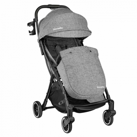 Lionelo - Carucior sport Julie One, De la nastere, Cu accesorii, Cadru din aluminiu, 0-22 kg, Conform cu standardele europene de securitate EN1888-1 si EN1888-2, Gri [5]