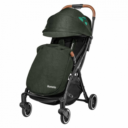 Lionelo - Carucior sport Julie One, De la nastere, Greutate redusa, Cu accesorii, Cadru din aluminiu, 0-22 kg, Conform cu standardele europene de securitate EN1888-1 si EN1888-2, Verde Tropical [6]