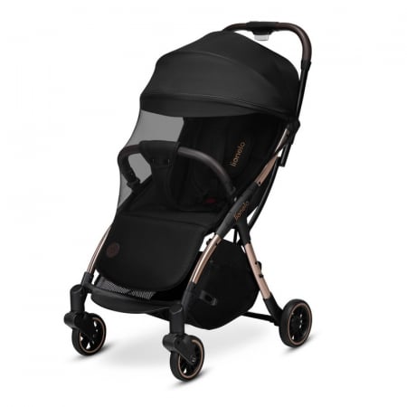 Lionelo - Carucior sport Julie One, De la nastere, Greutate redusa, Cu accesorii, Cadru din aluminiu, 0-22 kg, Conform cu standardele europene de securitate EN1888-1 si EN1888-2, Negru/Auriu [4]